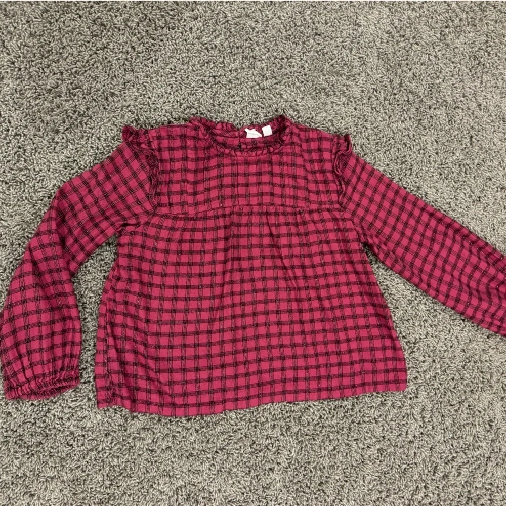 5/$25 GAP girls plaid shirt, size medium 8-9